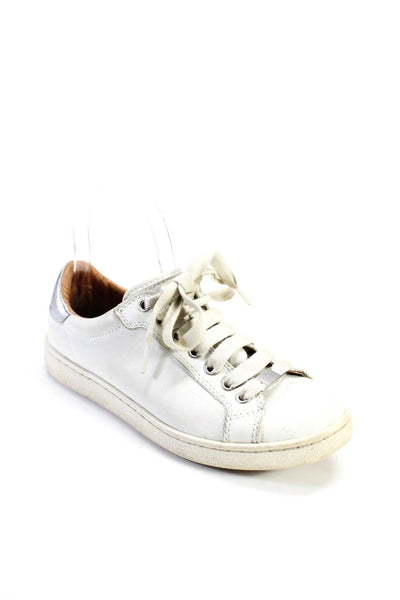 Ugg Women's Round Toe Lace-Up Leather Sneaker Shoes White Size 7