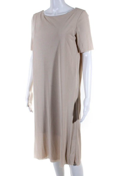 Cos Womens Solid Flowy Sheer Asymmetrical Layered Tee Shirt Dress Beige Size XS