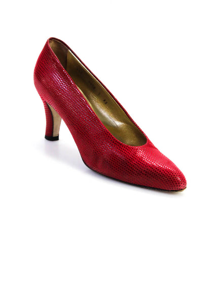 Walter Steiger Womens Leather Pumps Red Size 8 Narrow