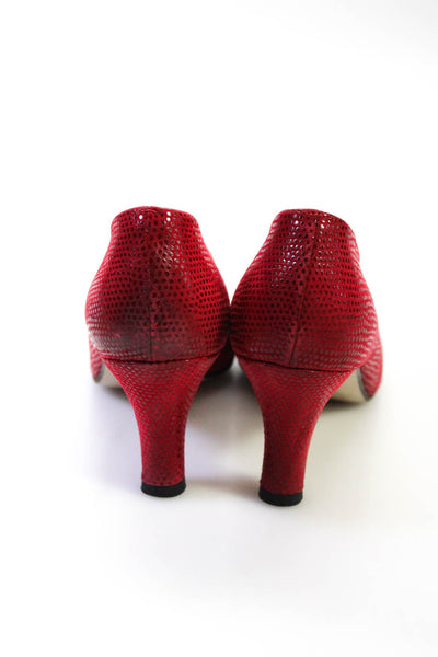 Walter Steiger Womens Leather Pumps Red Size 8 Narrow