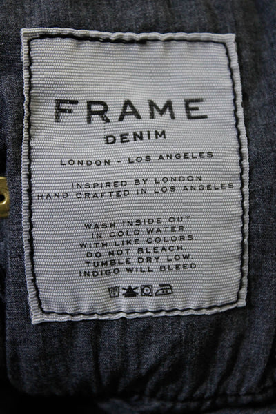 Frame Denim Womens Distressed Mid Rise Skinny Jeans Black Size 26