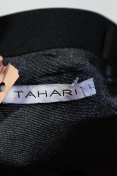 T Tahari Womens Crepe Mid Rise Knee Length A-Line Skirt Black Size 2