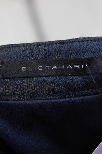 Elie Tahari Womens Brocade Mid Rise A-Line Knee Length Skirt Blue Size 6