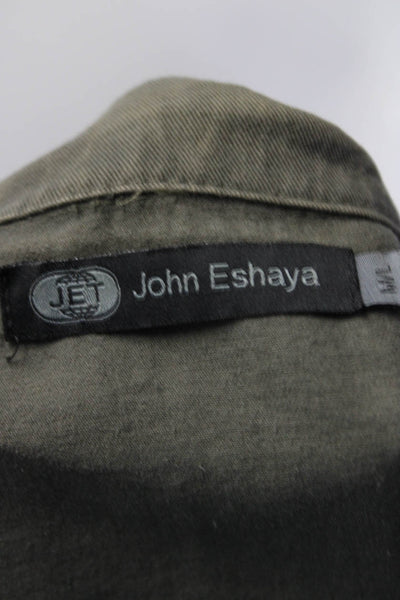Jet John Eshaya Women's Sleeveless Collared Military Vest Green Size M