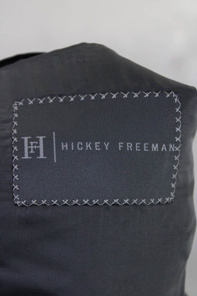Hickey Freeman Mens Wool Split Hem Two Button Notched Lapel Blazer Gray Size 44