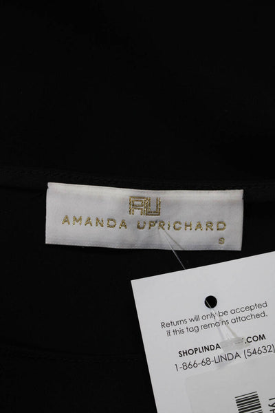 Amanda Uprichard Womens Short Sleeve Off Shoulder Top Blouse Black Size Small