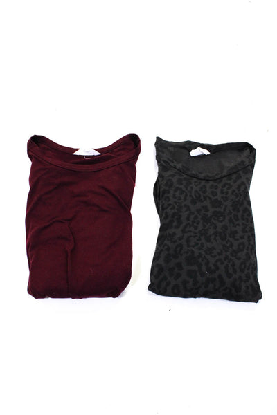 BB Dakota LNA Womens Leopard Print Long Sleeve Top Tee Shirt Size Medium Lot 2