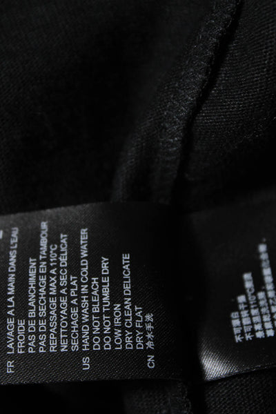 Sandro Womens Sleeveless V Neck Silk Trim Tee Shirt Black Linen Size 1
