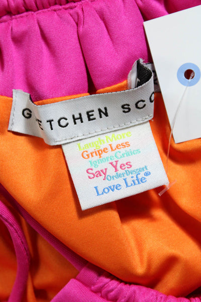 Gretchen Scott Womens Spaghetti Strap Scoop Neck Side Slit Top Pink Size XS