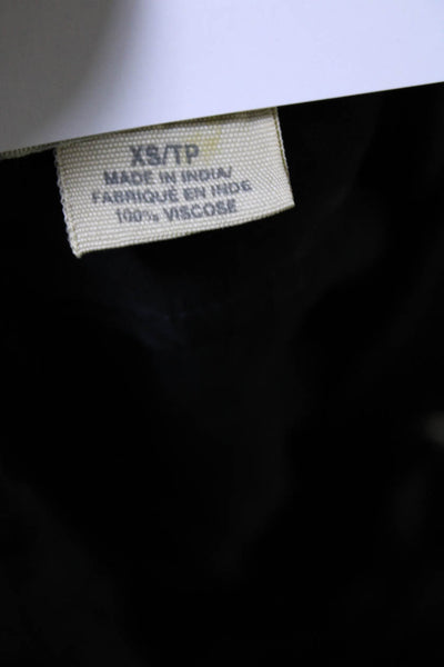 Denim & Supply By Ralph Lauren Women's Long Sleeve Silk Lace Up Blouse Black XS