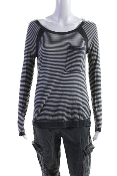 Rag & Bone Women's Long Sleeve Stripped Crew Neck T-Shirt Black Size S Lot 2