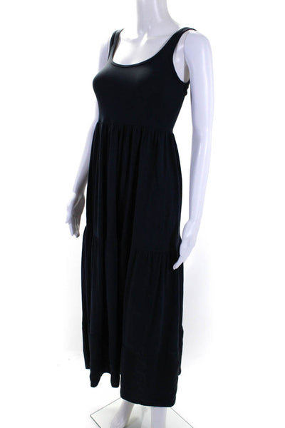 Theory Womens Scoop Neck Full Length Tank Dress Navy Blue One Size