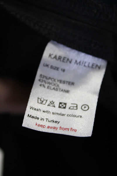 Karen Millen Womens Zipper Fly High Rise Pleated Trouser Pants Brown Size 12