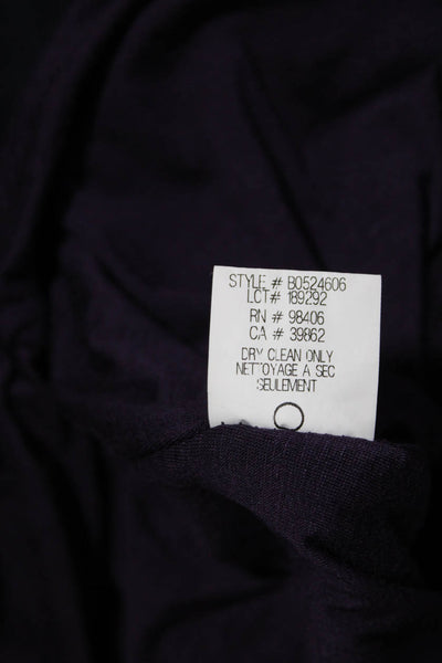 Theory Women's Long Sleeve Ruched Mini Dress Purple Size P
