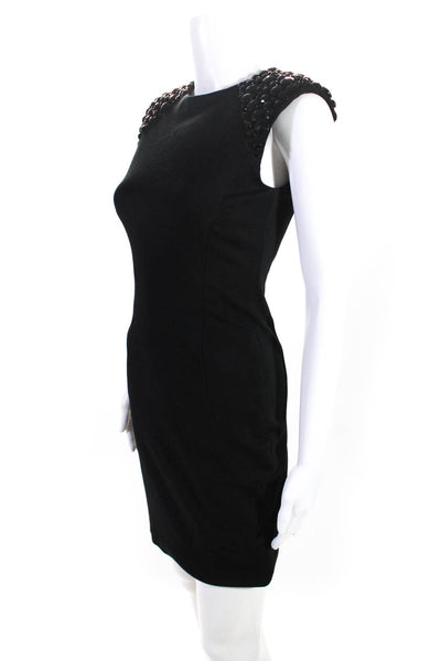 Cynthia Steffe Women's Beaded Crew Neck Pencil Dress Black Size 0