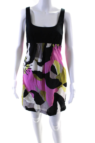 Trina Turk Womens Abstract Print High Waist Dress Multi Colored Size 8