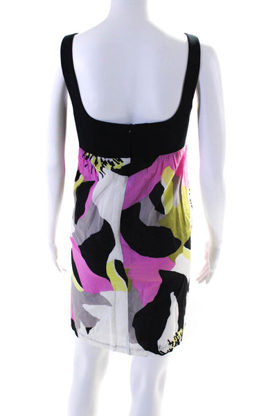 Trina Turk Womens Abstract Print High Waist Dress Multi Colored Size 8
