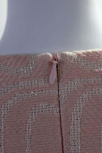Sara Campbell Womens Bow Print Long Sleeves Dress Pink Metallic Size 0