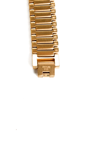 Folli Follie Women's Gold Tone Omega Chain Crystal 23mm Square Face Watch