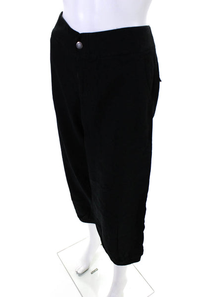 Alice + Olivia Womens Linen Low-Rise Tapered Capri Pants Black Size 2