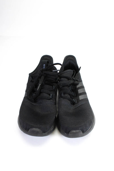 Adidas Womens Black Slip On Lace Up Cloudfoam Athletic Sneaker Shoes Size 6.5