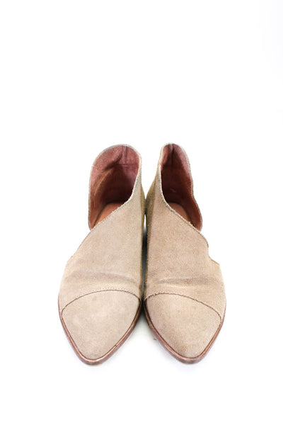 Free People Womens Brown Suede D'Orsay Pointed Toe Shoes Size 6.5