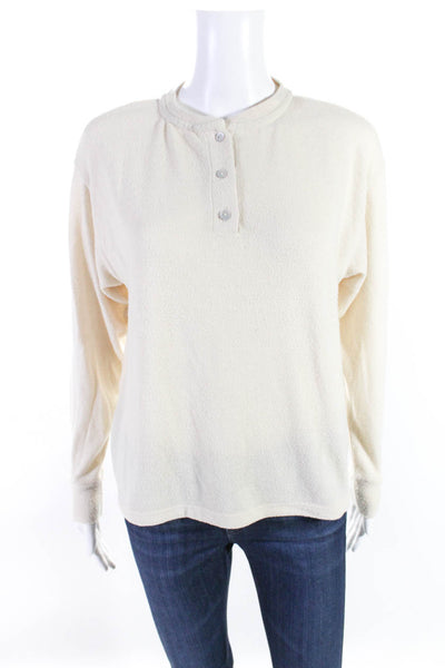 Donni Women's Crewneck Long Sleeves Sweater Blouse Beige Size S