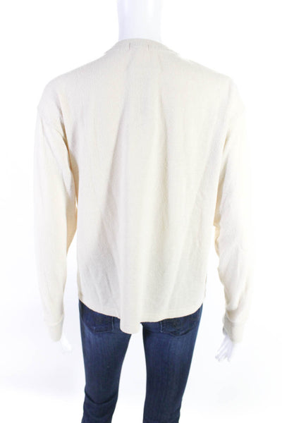 Donni Women's Crewneck Long Sleeves Sweater Blouse Beige Size S