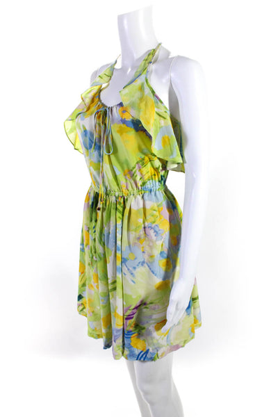Plenty by Tracy Reese Women's Silk Floral Sleeveless Mini Dress Green Size P