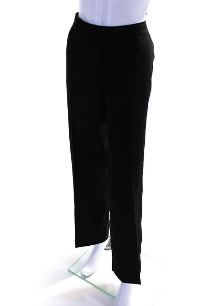 Badgley Mischka Womens Black High Rise Pleated Straight Leg Dress Pants Size 14