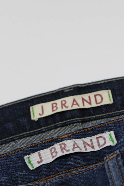 J Brand Womens Zipper Fly Skinny Ankle Jeans Blue Cotton Size 26 27 Lot 2