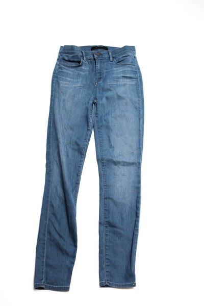 J Brand Womens Zipper Fly Mid Rise Skinny Jeans Blue Gray Size 26 27 Lot 2