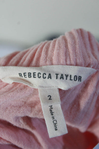 Rebecca Taylor Womens Orange Cotton Off Shoulder Short Sleeve A-Line Dress Size2