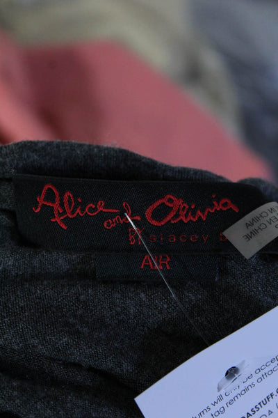 Alice + Olivia Womens Dolman Sleeve Draped Open Back Top Blouse Gray Size XS