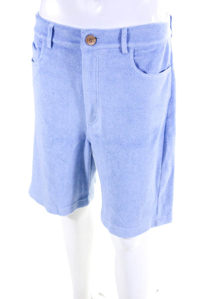 Alice Pearl Womens Shorts Blue Organic Cotton Size Large