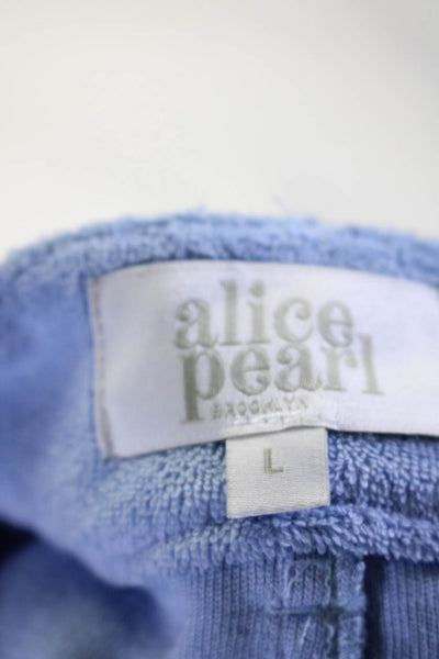 Alice Pearl Womens Shorts Blue Organic Cotton Size Large