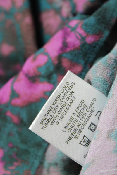 The Westside Womens Pintuck Abstract Tie Dye Shift Dress Teal Pink Size Small