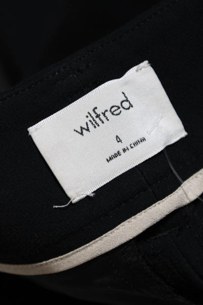 Wilfred Womens Hook & Eye Belted Striped Straight Leg Dress Pants Navy Size 4