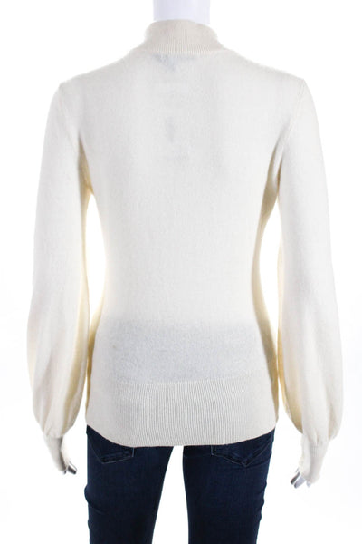 Antonio Melani Womens Cashmere Knit Mock Neck Long Sleeve Sweater White Size S