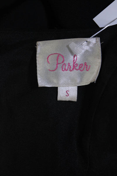 Parker Women's Sleeveless Crew Neck Zipper Detail Romper Black Size S