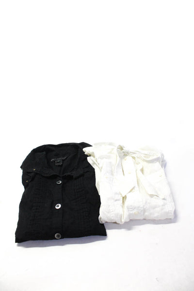 Marc Jacobs Women's Short Sleeve Button Up Blouse White Size 6 Lot 2