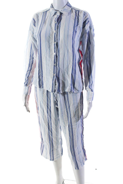 PJ Salvage Women's Stripped Pajama Pants Set Blue S lot 2