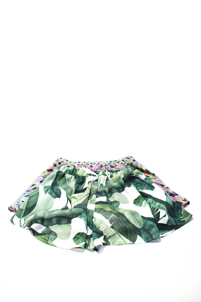 Show Me Your Mumu Women's Stretchy Leaf Mini Shorts Green Size S Lot 2