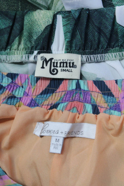 Show Me Your Mumu Women's Stretchy Leaf Mini Shorts Green Size S Lot 2
