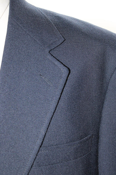 Stafford Men's Collared Long Sleeves Lined Jacket Navy Blue Size 42