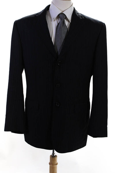 Giorgio Armani Men's Collared Flap Pocket Long Sleeves Jacket Pin Striped Size 5