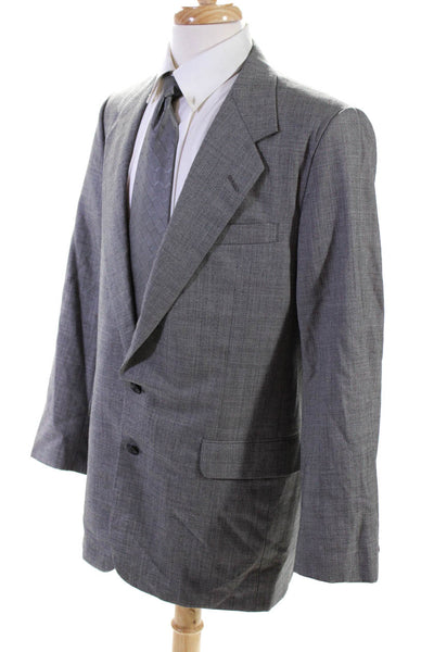 H. Freeman & Son Mens Gray Wool Two Button Long Sleeve Blazer Size 42