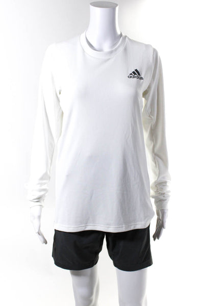 Adidas Womens Active Shorts White Crew Neck Long Sleeve Active Top Size S lot 2