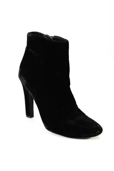 Joie Womens Black Velour Zip Side High Heel Ankle Boots Size 8.5