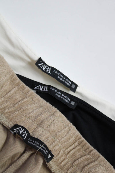 Zara Womens Shorts Tank Tops Beige Black White Size Large Medium Lot 3